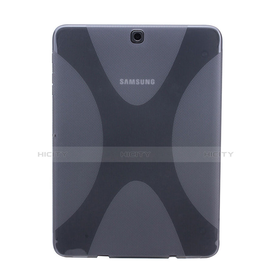 Coque Silicone Souple Transparente Vague X-Line pour Samsung Galaxy Tab S2 8.0 SM-T710 SM-T715 Gris Plus