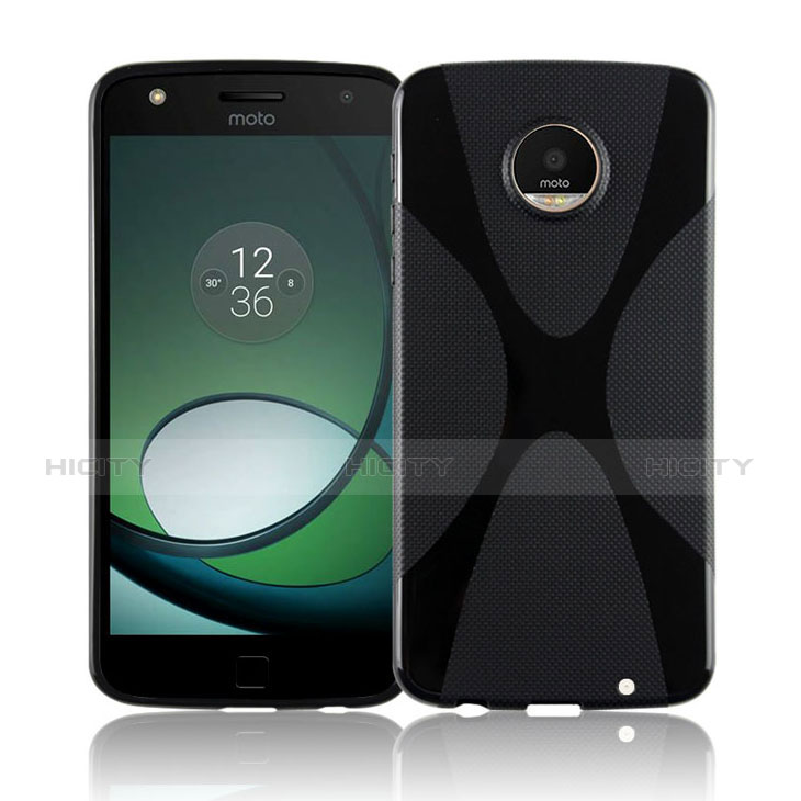 Coque Silicone Souple Transparente Vague X-Line T01 pour Motorola Moto Z Play Noir Plus