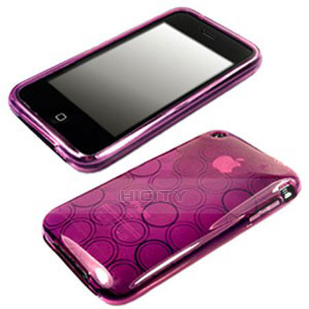 Coque Silicone Souple Vague Cercle Transparente pour Apple iPhone 3G 3GS Violet Plus