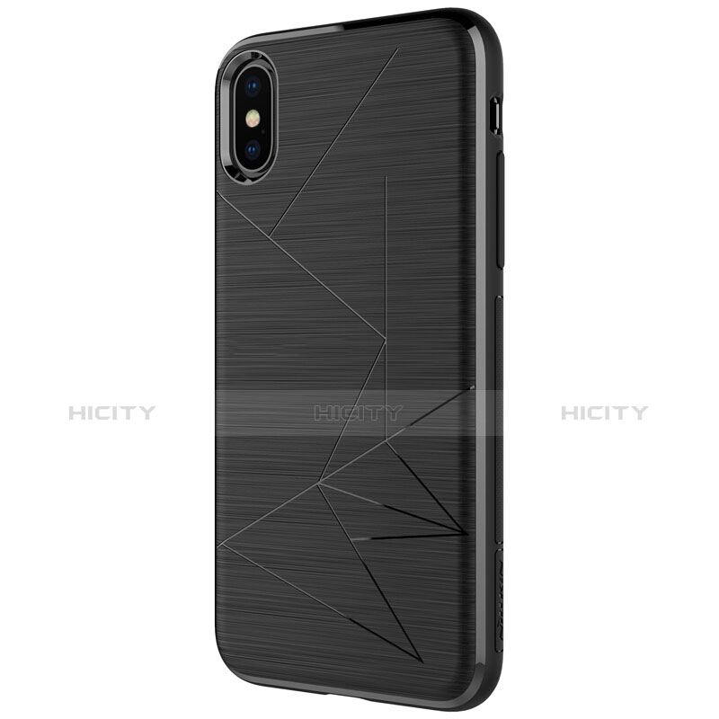 Coque Silicone Souple Vague Line R01 pour Apple iPhone Xs Noir Plus