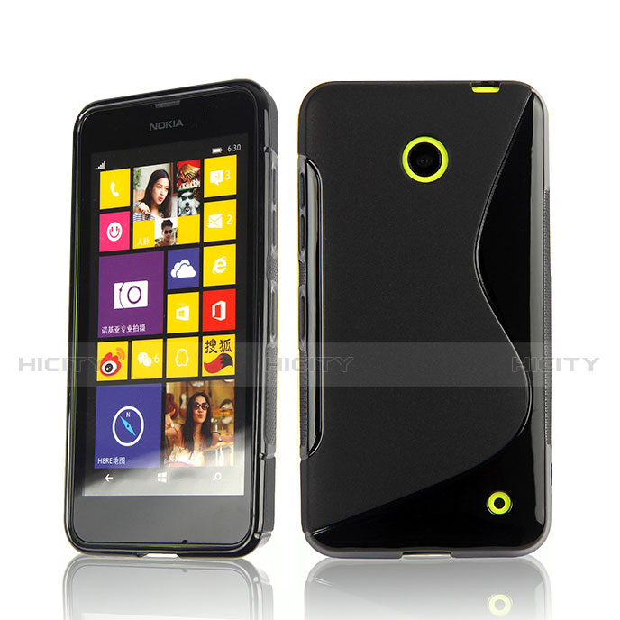 Coque Silicone Souple Vague S-Line pour Nokia Lumia 635 Noir Plus