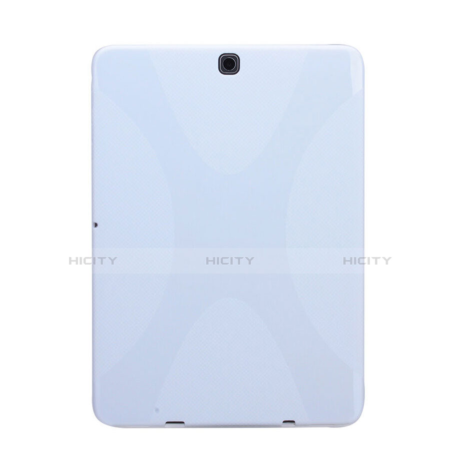 Coque Silicone Souple Vague X-Line pour Samsung Galaxy Tab S2 8.0 SM-T710 SM-T715 Blanc Plus