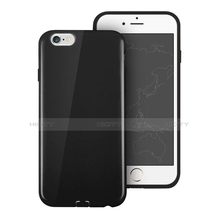 Coque Silicone TPU Souple Couleur Unie pour Apple iPhone 6S Plus Noir Plus