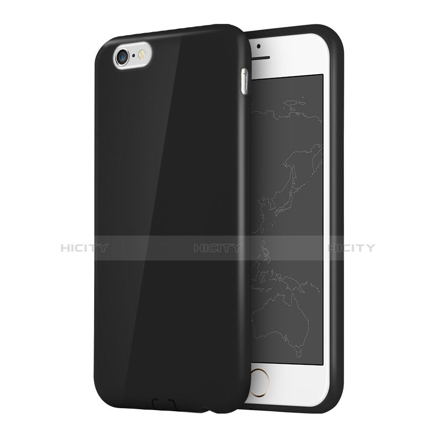 Coque Silicone TPU Souple Couleur Unie pour Apple iPhone 6S Plus Noir Plus