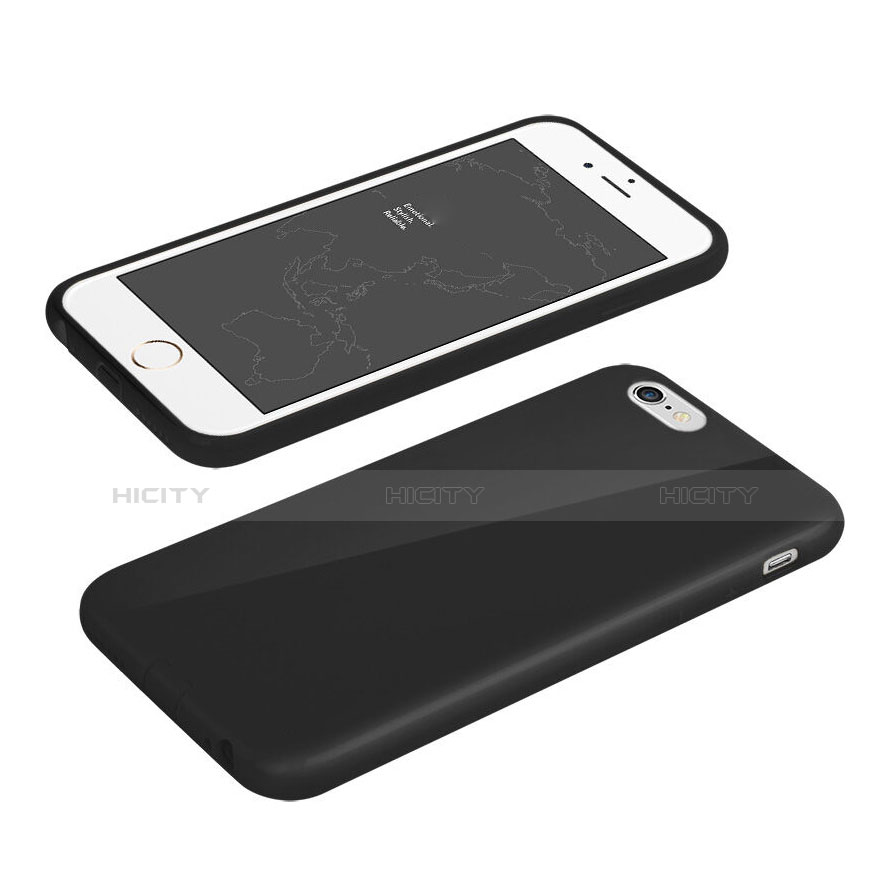 Coque Silicone TPU Souple Couleur Unie pour Apple iPhone 6S Plus Noir Plus