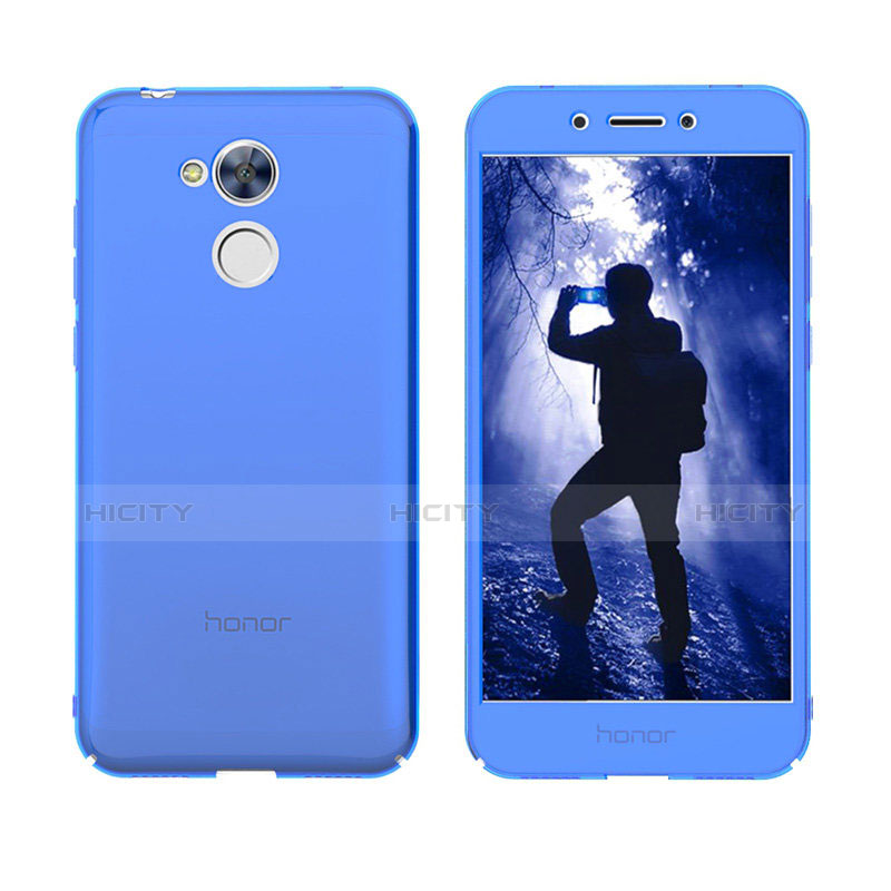 Coque Transparente Integrale Silicone Souple Avant et Arriere Housse Etui pour Huawei Honor 6A Bleu Plus