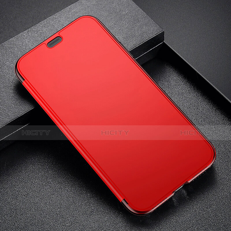 Coque Transparente Integrale Silicone Souple Portefeuille pour Apple iPhone Xs Rouge Plus