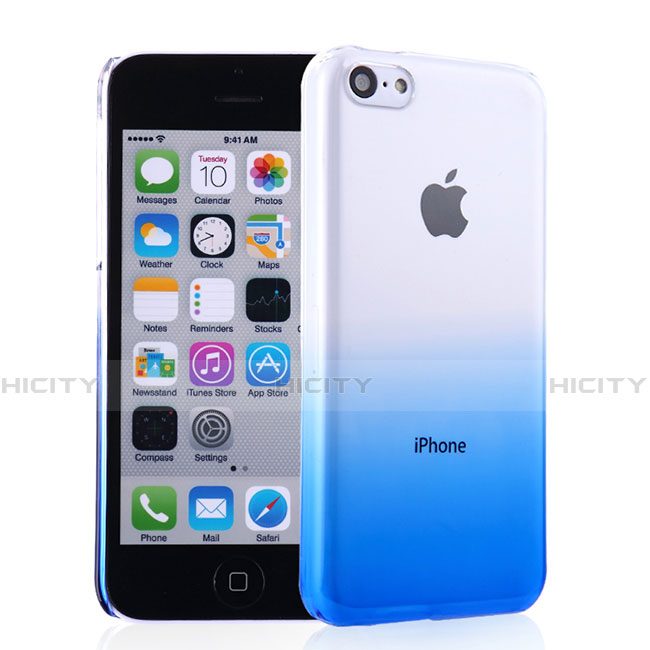 Coque Transparente Rigide Degrade pour Apple iPhone 5C Bleu Plus