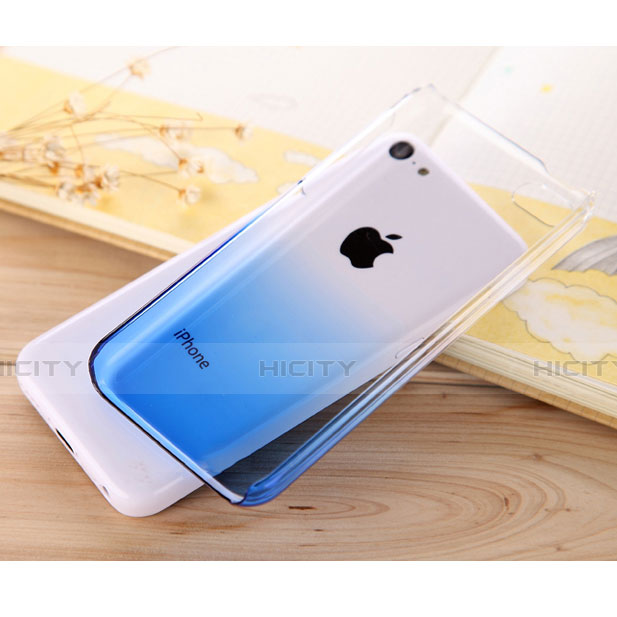 Coque Transparente Rigide Degrade pour Apple iPhone 5C Bleu Plus