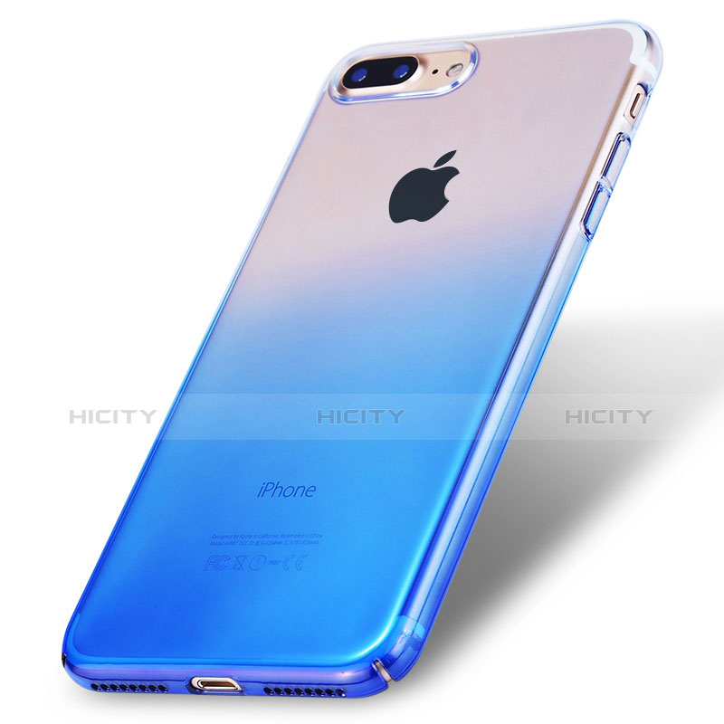 Coque Transparente Rigide Degrade pour Apple iPhone 7 Plus Bleu Plus