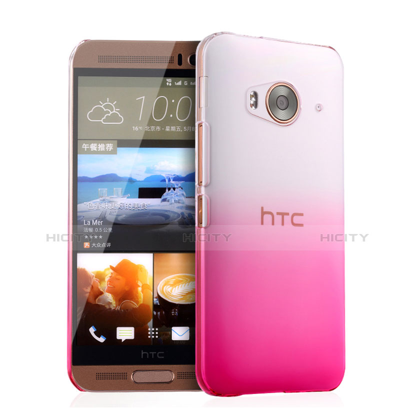 Coque Transparente Rigide Degrade pour HTC One Me Rose Plus