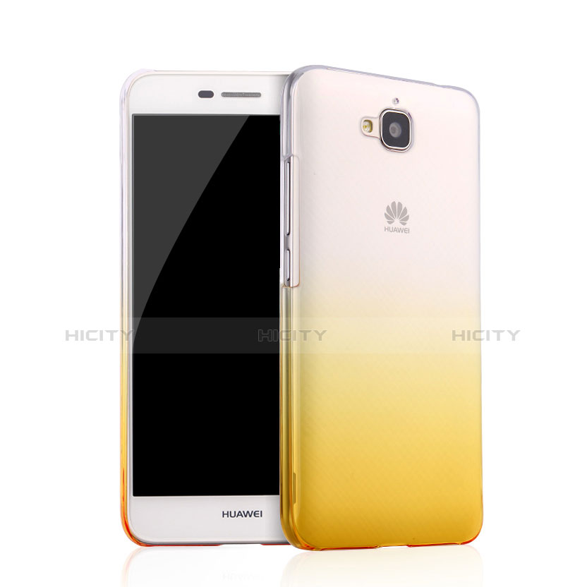 Coque Transparente Rigide Degrade pour Huawei Y6 Pro Jaune Plus