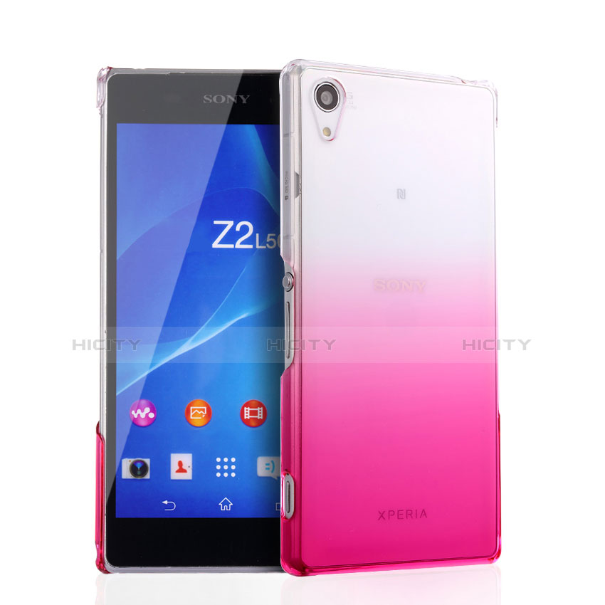 Coque Transparente Rigide Degrade pour Sony Xperia Z2 Rose Plus