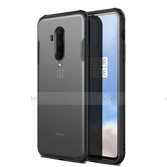 Coque Ultra Fine Mat Rigide Housse Etui Transparente pour OnePlus 7T Pro 5G Noir Plus