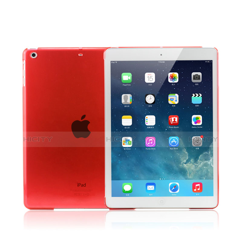 Coque Ultra Fine Mat Rigide Transparente pour Apple iPad Mini 2 Rouge Plus