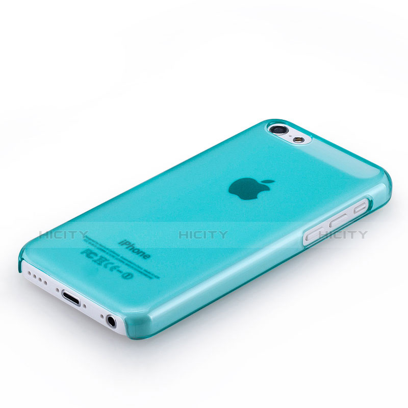 Coque Ultra Fine Mat Rigide Transparente pour Apple iPhone 5C Bleu Ciel Plus