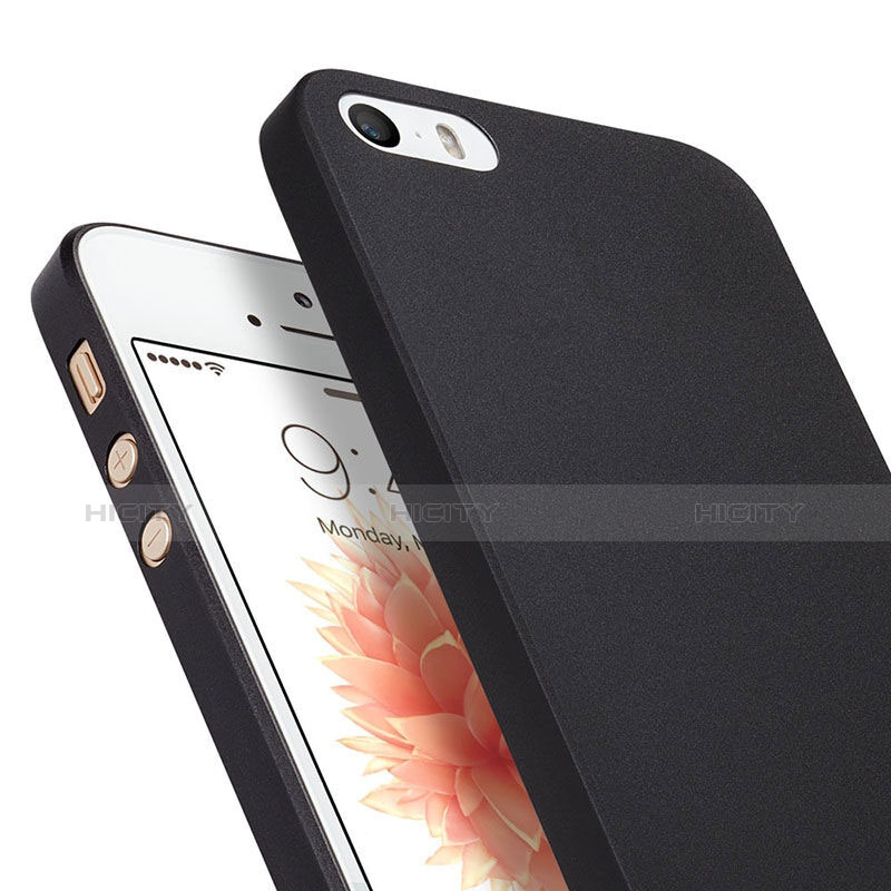 Coque Ultra Fine Mat Rigide Transparente pour Apple iPhone SE Noir Plus