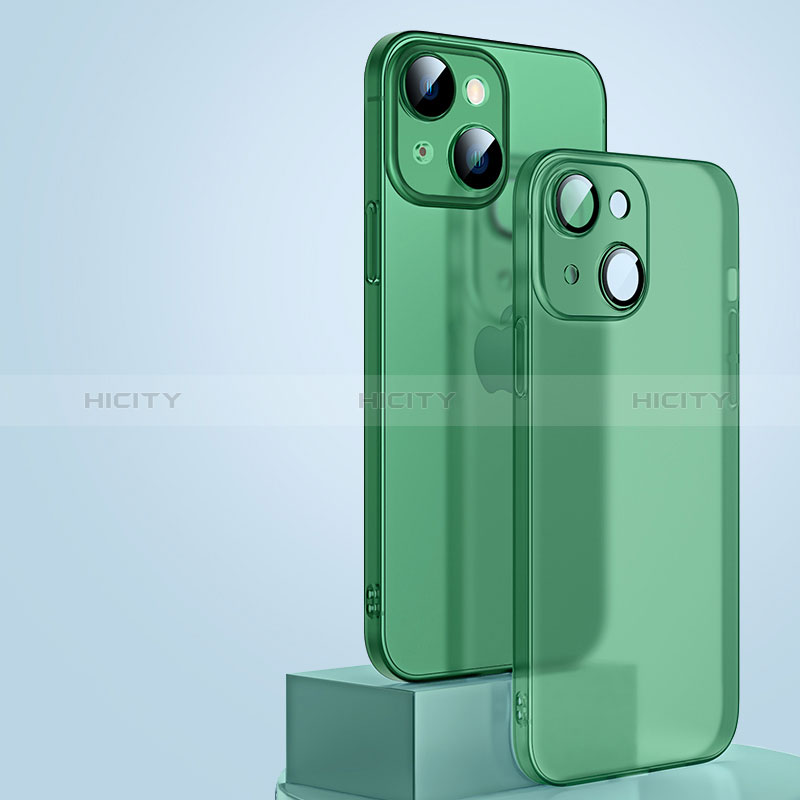 Coque Ultra Fine Plastique Rigide Etui Housse Transparente QC1 pour Apple iPhone 13 Vert Plus