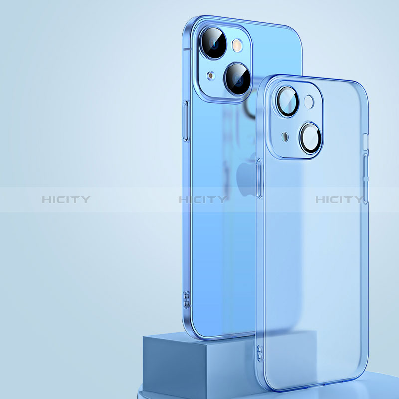 Coque Ultra Fine Plastique Rigide Etui Housse Transparente QC1 pour Apple iPhone 15 Bleu Plus