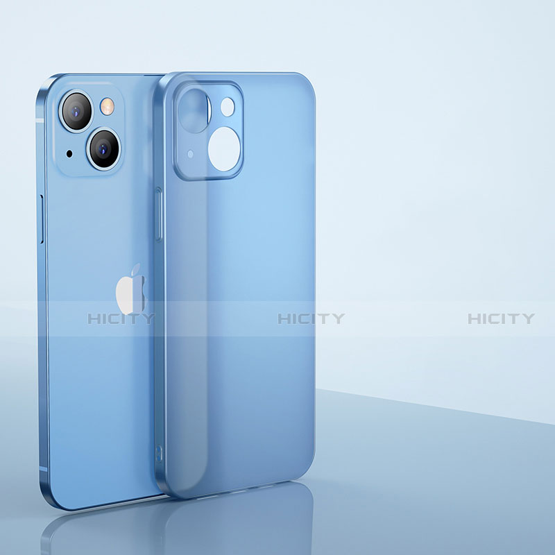 Coque Ultra Fine Plastique Rigide Etui Housse Transparente U01 pour Apple iPhone 13 Mini Bleu Plus