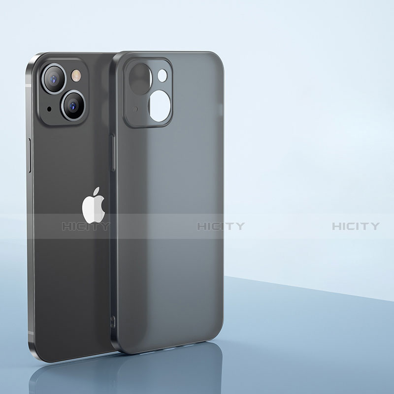 Coque Ultra Fine Plastique Rigide Etui Housse Transparente U01 pour Apple iPhone 14 Gris Plus