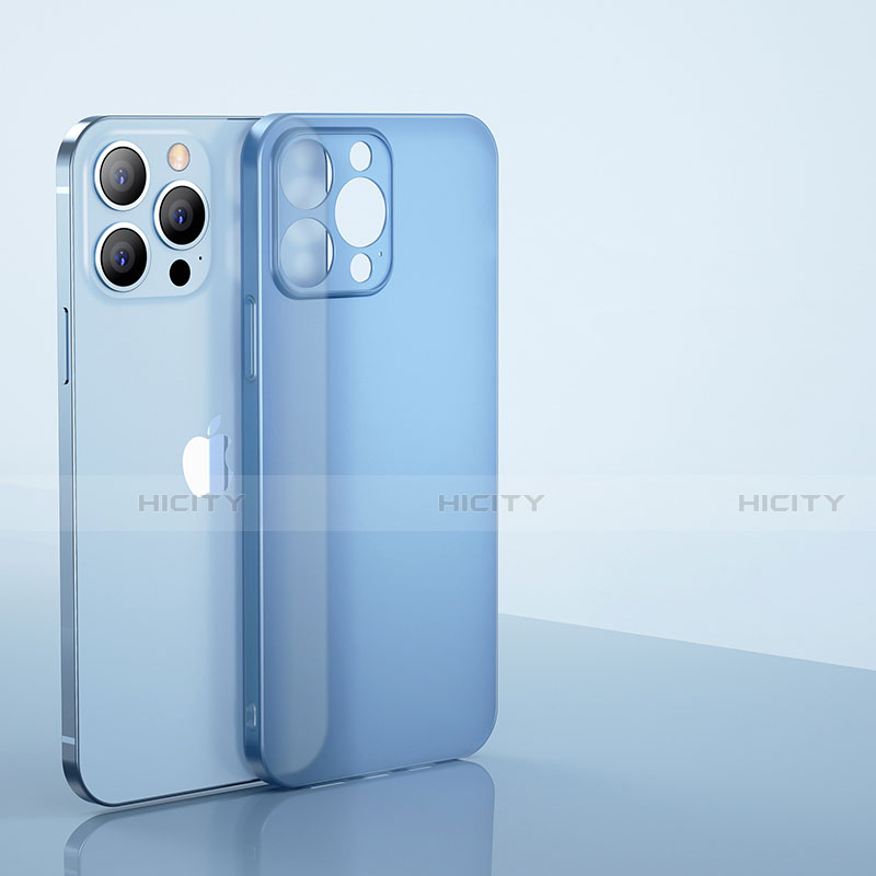 Coque Ultra Fine Plastique Rigide Etui Housse Transparente U01 pour Apple iPhone 15 Pro Bleu Plus