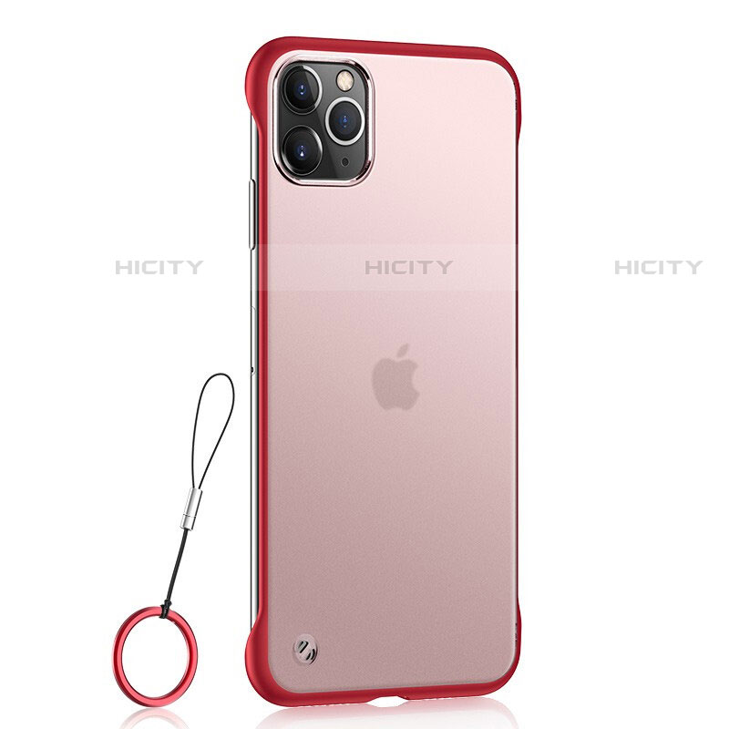 Coque Ultra Fine Plastique Rigide Etui Housse Transparente U02 pour Apple iPhone 11 Pro Max Rouge Plus