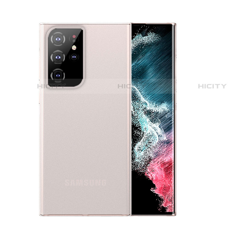 Coque Ultra Fine Plastique Rigide Etui Housse Transparente U03 pour Samsung Galaxy S22 Ultra 5G Blanc Plus