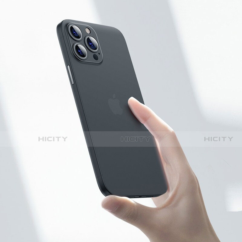Coque Ultra Fine Plastique Rigide Etui Housse Transparente U06 pour Apple iPhone 15 Pro Max Noir Plus