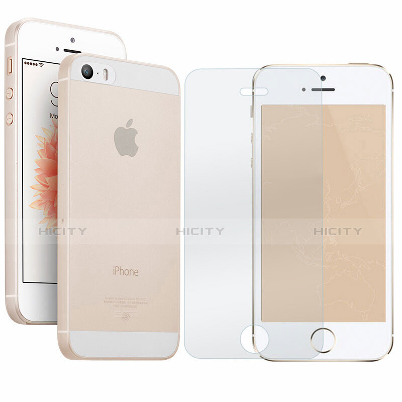 Coque Ultra Fine Plastique Rigide Transparente et Protecteur d'Ecran pour Apple iPhone 5S Clair Plus