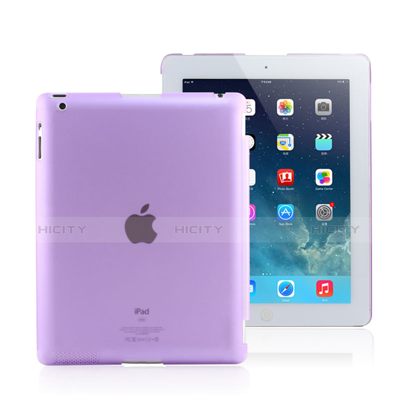 Coque Ultra Fine Plastique Rigide Transparente pour Apple iPad 2 Violet Plus