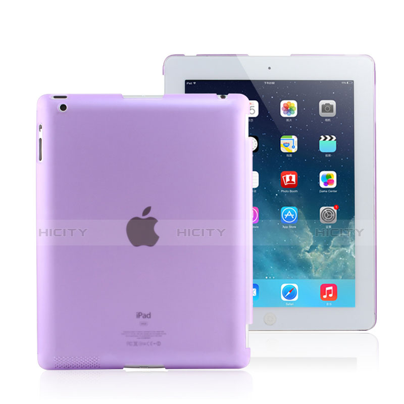Coque Ultra Fine Plastique Rigide Transparente pour Apple iPad 3 Violet Plus