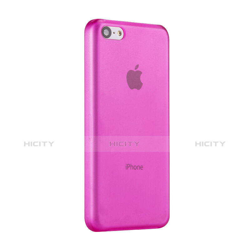 Coque Ultra Fine Plastique Rigide Transparente pour Apple iPhone 5C Rose Rouge Plus