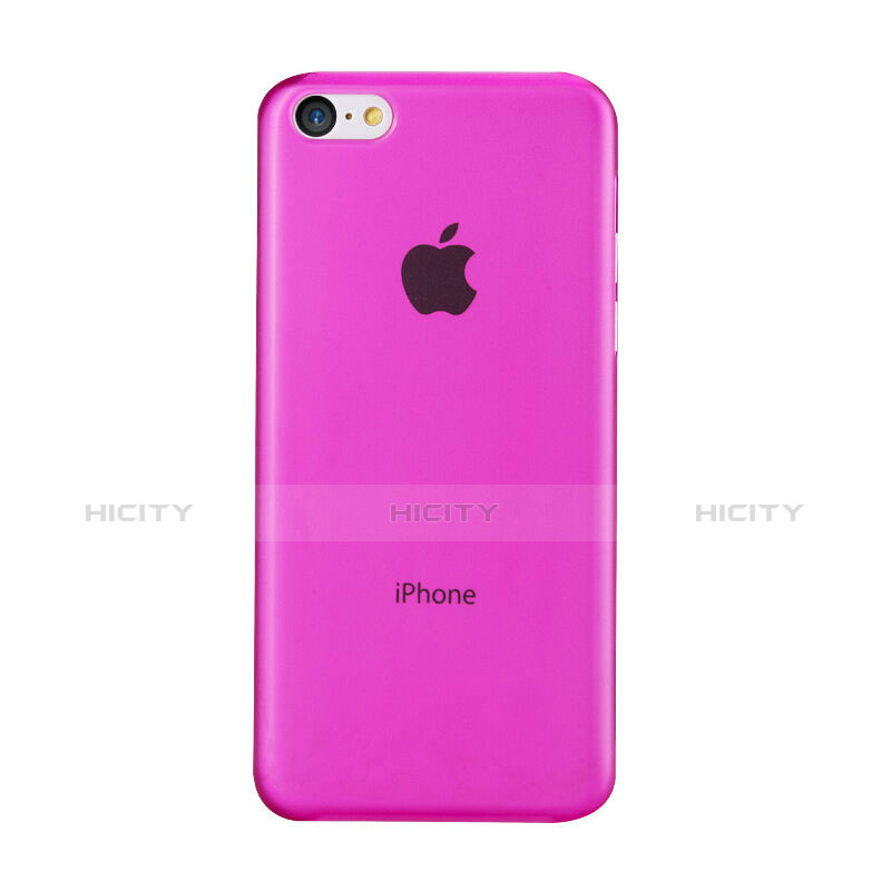 Coque Ultra Fine Plastique Rigide Transparente pour Apple iPhone 5C Rose Rouge Plus