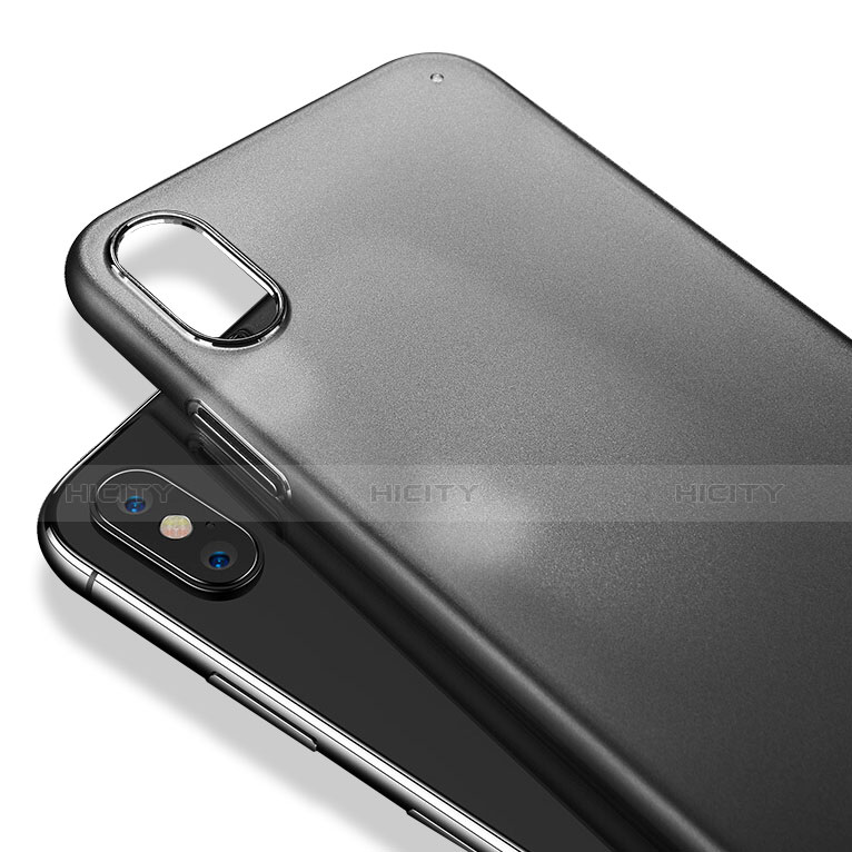 Coque Ultra Fine Plastique Rigide Transparente pour Apple iPhone Xs Noir Plus