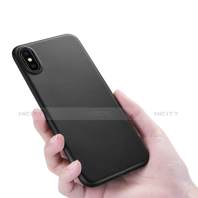 Coque Ultra Fine Plastique Rigide Transparente pour Apple iPhone Xs Noir Plus