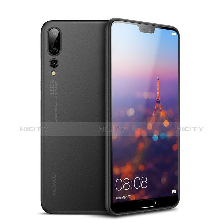 Coque Ultra Fine Plastique Rigide Transparente pour Huawei P20 Pro Noir Plus