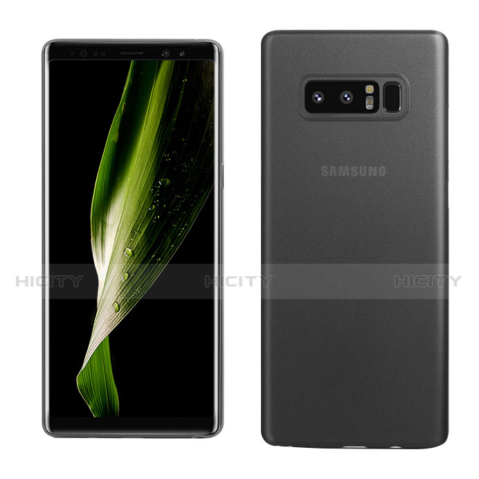 Coque Ultra Fine Plastique Rigide Transparente pour Samsung Galaxy Note 8 Duos N950F Noir Plus