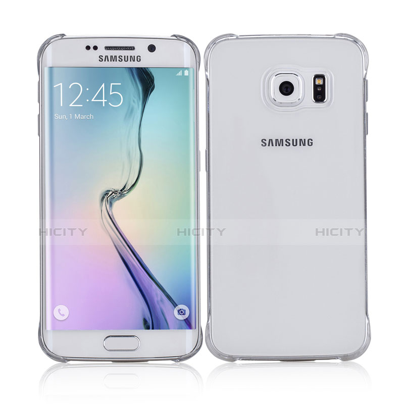 Coque Ultra Fine Plastique Rigide Transparente pour Samsung Galaxy S6 Edge SM-G925 Blanc Plus