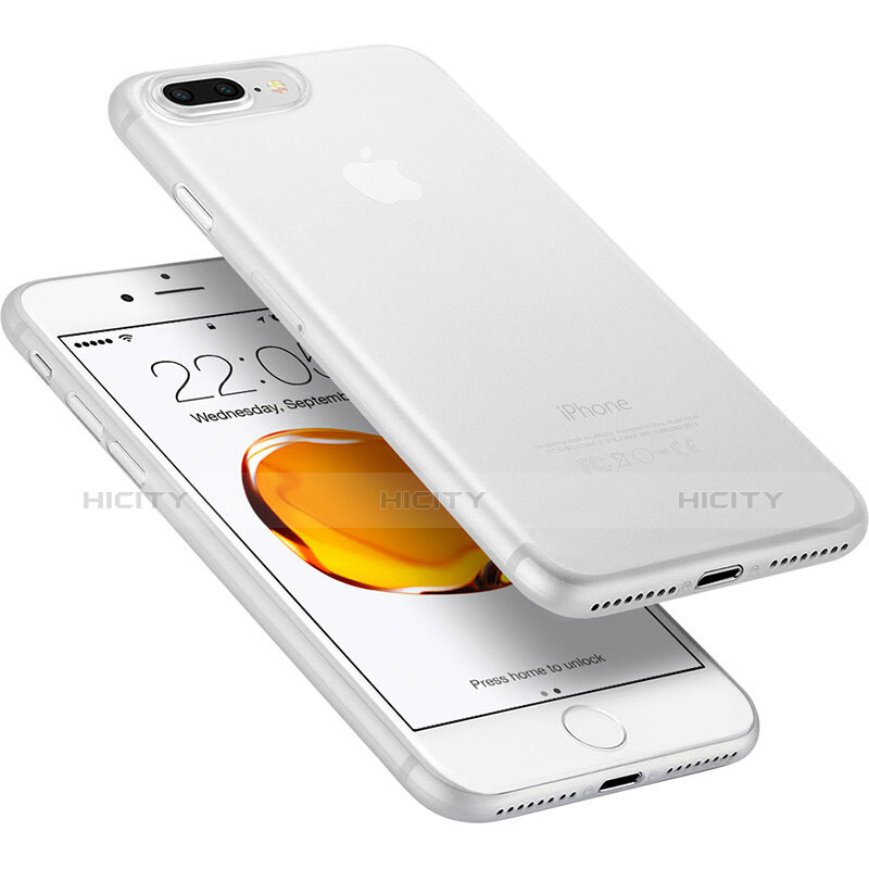 Coque Ultra Fine Plastique Rigide Transparente W01 pour Apple iPhone 7 Plus Blanc Plus