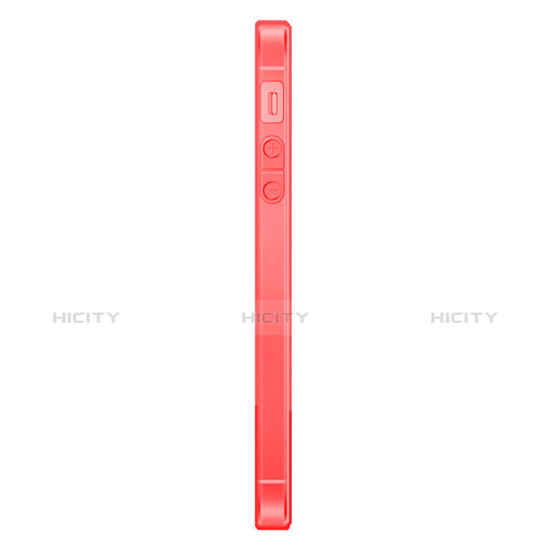 Coque Ultra Fine Silicone Mat Transparente pour Apple iPhone 5 Rouge Plus