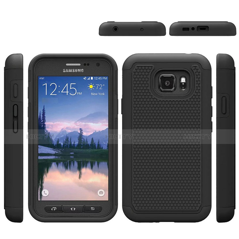 Coque Ultra Fine Silicone Souple 360 Degres Avant et Arriere pour Samsung Galaxy S7 Active G891A Noir Plus