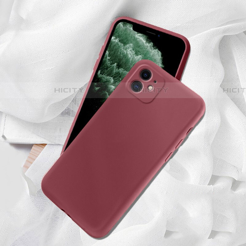 Coque Ultra Fine Silicone Souple 360 Degres Housse Etui C02 pour Apple iPhone 11 Vin Rouge Plus