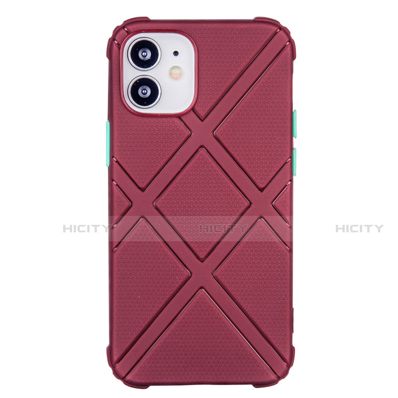 Coque Ultra Fine Silicone Souple 360 Degres Housse Etui C02 pour Apple iPhone 12 Mini Vin Rouge Plus