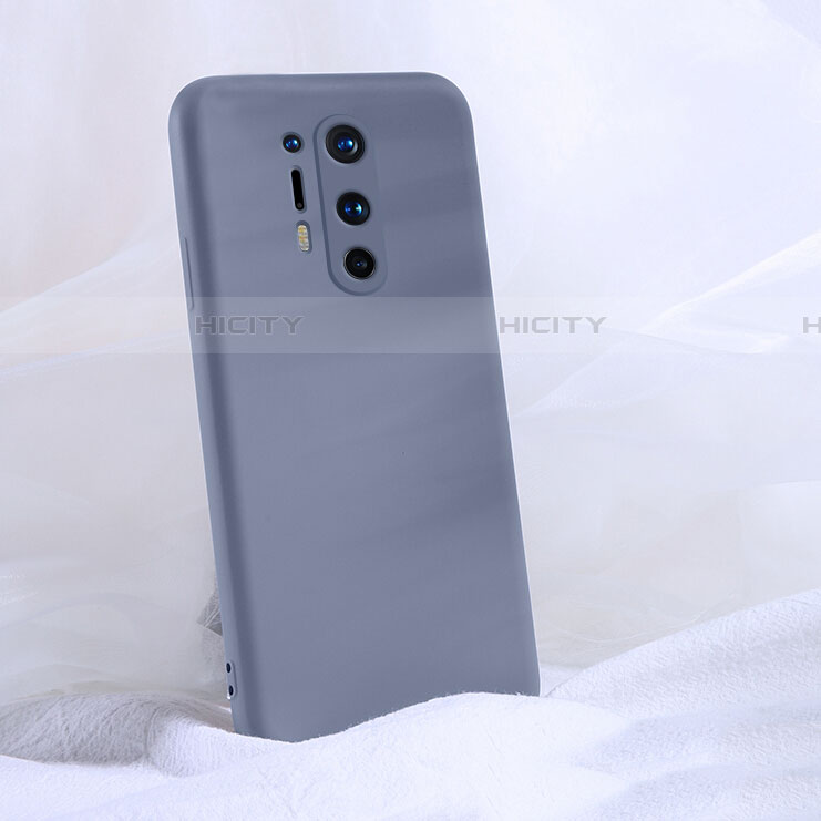 Coque Ultra Fine Silicone Souple 360 Degres Housse Etui C02 pour OnePlus 8 Pro Gris Plus