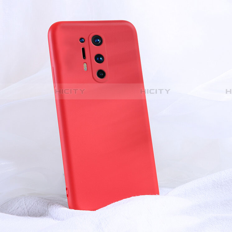 Coque Ultra Fine Silicone Souple 360 Degres Housse Etui C02 pour OnePlus 8 Pro Rouge Plus