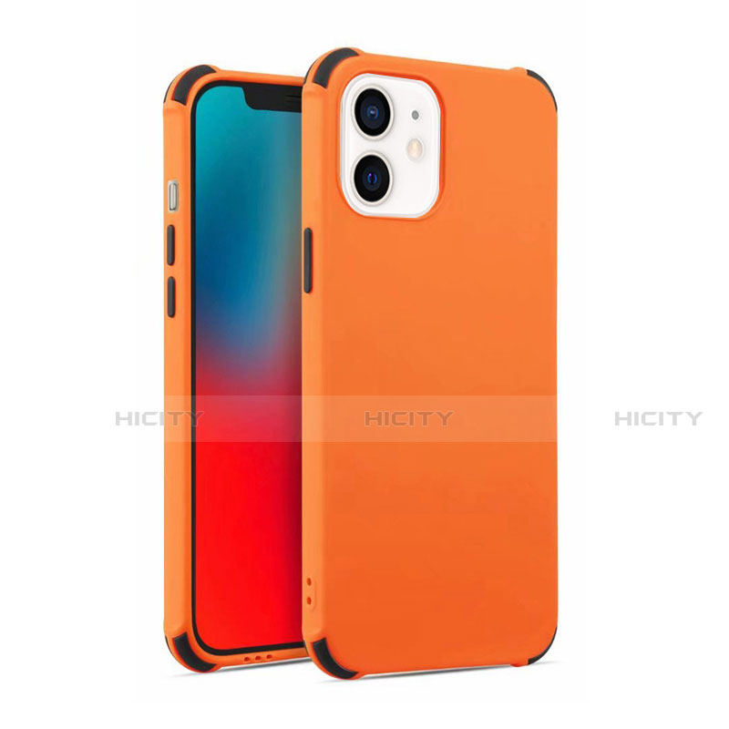 Coque Ultra Fine Silicone Souple 360 Degres Housse Etui C03 pour Apple iPhone 12 Mini Orange Plus