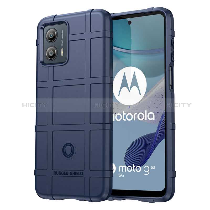 Coque Ultra Fine Silicone Souple 360 Degres Housse Etui J01S pour Motorola Moto G53 5G Bleu Plus
