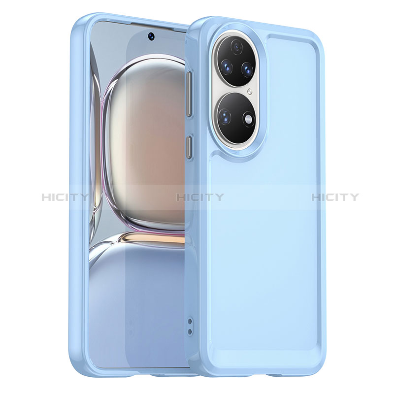 Coque Ultra Fine Silicone Souple 360 Degres Housse Etui J02S pour Huawei P50 Pro Bleu Ciel Plus