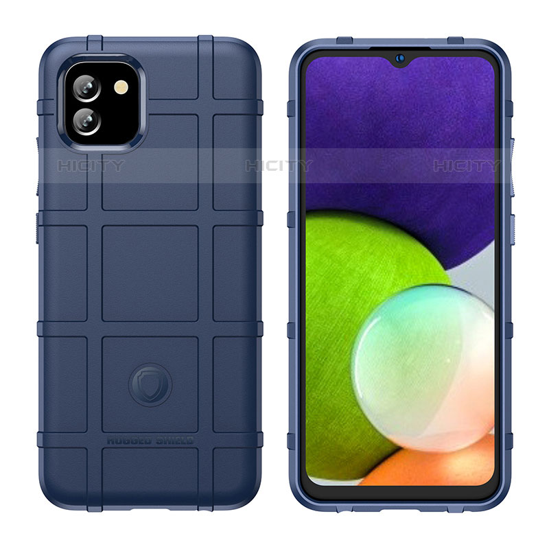 Coque Ultra Fine Silicone Souple 360 Degres Housse Etui J02S pour Samsung Galaxy A03 Bleu Plus